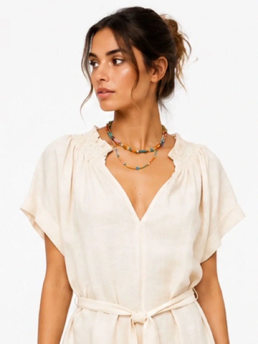 Zara cream belted romper size S